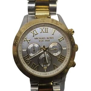 Michael Kors MK8229 Chronograph Gold And Silver Men's Wrist Watch Batter 5-6-24